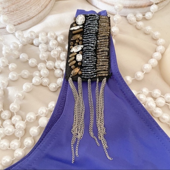 NEW Guess Beaded One Shoulder Wide Leg Jumpsuit - Picture 8 of 8